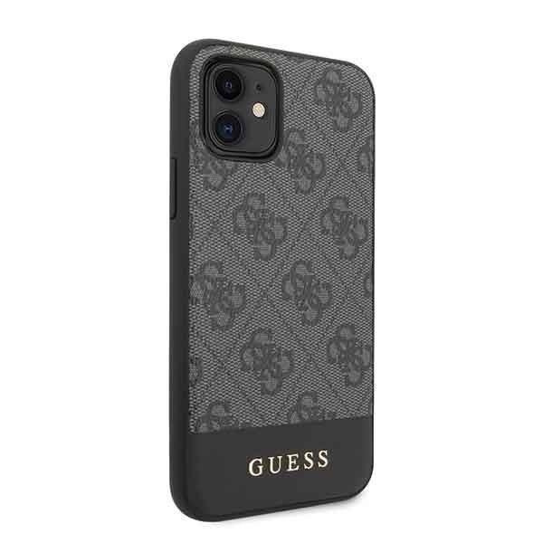 Etui Guess GUHCN61G4GLGR iPhone 11 szary/grey hard case 4G Stripe Collection
