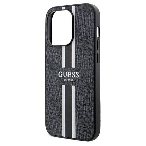 Oryginalne Etui APPLE IPHONE 15 PRO MAX Guess Hardcase 4G Printed Stripes MagSafe (GUHMP15XP4RPSK) czarne