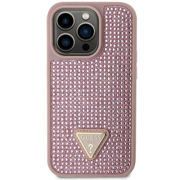 Guess GUHCP14LHDGTPP iPhone 14 Pro 6.1" pink/pink hardcase Rhinestone Triangle