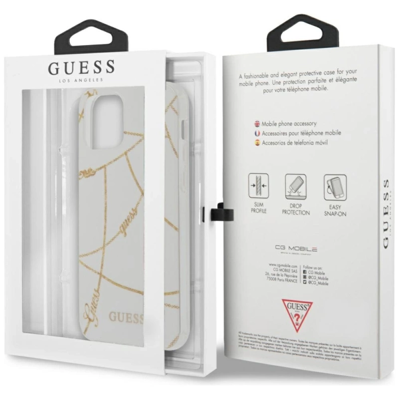 Guess Gold Chain - Etui iPhone 12 Mini (biały)