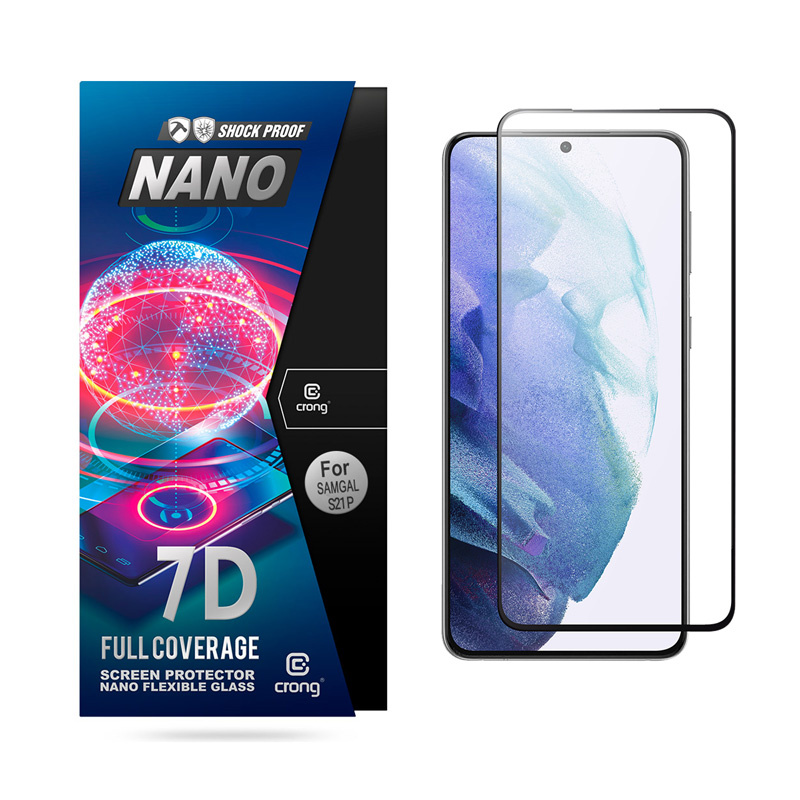 Crong 7D Nano Flexible Glass – Niepękające szkło hybrydowe 9H na cały ekran Samsung Galaxy S21
