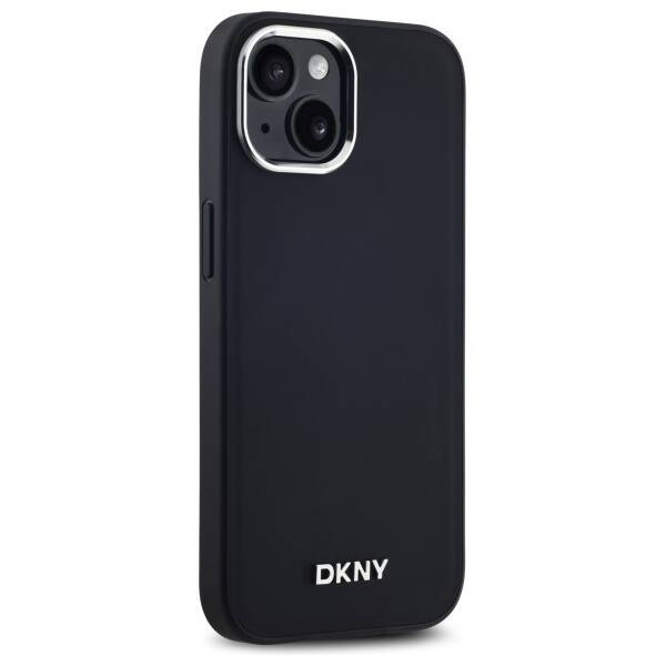 Original Case IPHONE 15 DKNY Hardcase Plain Logo MagSafe (DKHMP15SPSCMCLK) black