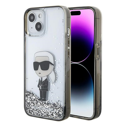 Karl Lagerfeld nakładka do iPhone 15 6,1&quot; KLHCP15SLKKNSK transparentna hardcase Liquid Glitter Ikonik
