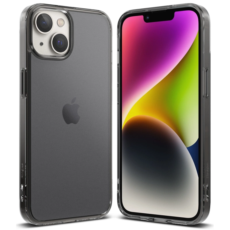 Ringke Fusion Matte Case iPhone 14 Plus Hülle mit Gelrahmen grau