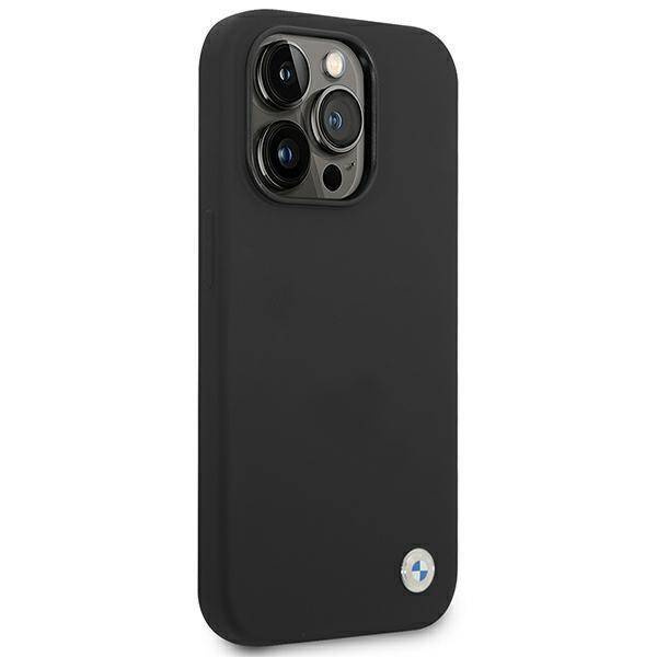 BMW Liquid Silicone Case Metal Logo – Etui iPhone 14 Pro Max (Czarny)