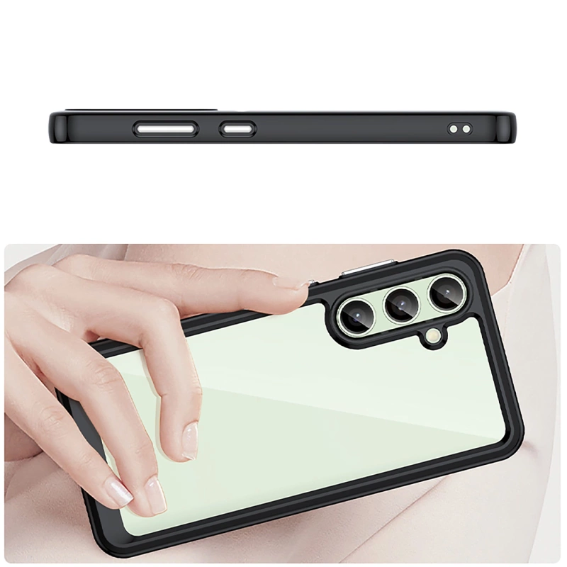 Etui silikonowe Outer Space Case z żelową ramką do Samsung Galaxy S24 FE - czarne