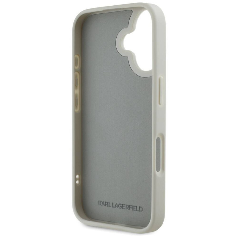 Etui IPHONE 16 Karl Lagerfeld HC 3D Rubber Double Heads beżowe