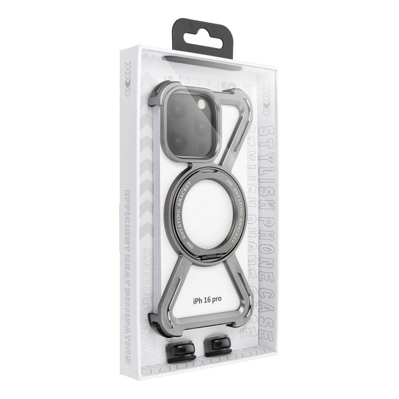 Futerał TITANIUM Escort do IPHONE 15 PRO MAX srebrny