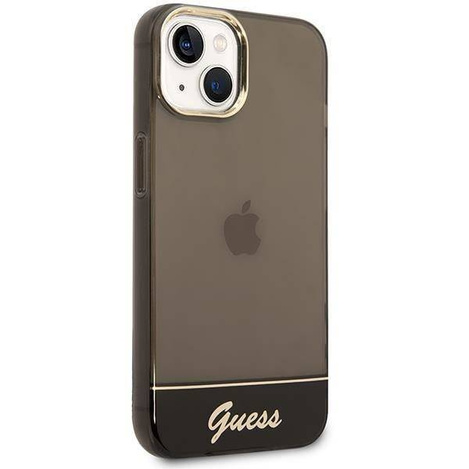 Original Handyhülle IPHONE 14 PLUS Guess Hardcase Translucent schwarz