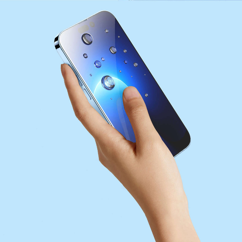 Baseus Vollbild-Hartglas für iPhone 14 Pro Max mit Lautsprecherabdeckung 0,4 mm + Montageset