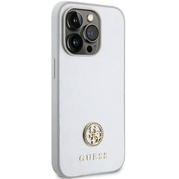 Oryginalne Etui APPLE IPHONE 15 PRO Guess Hardcase Strass Metal Logo (GUHCP15LPS4DGPS) srebrne