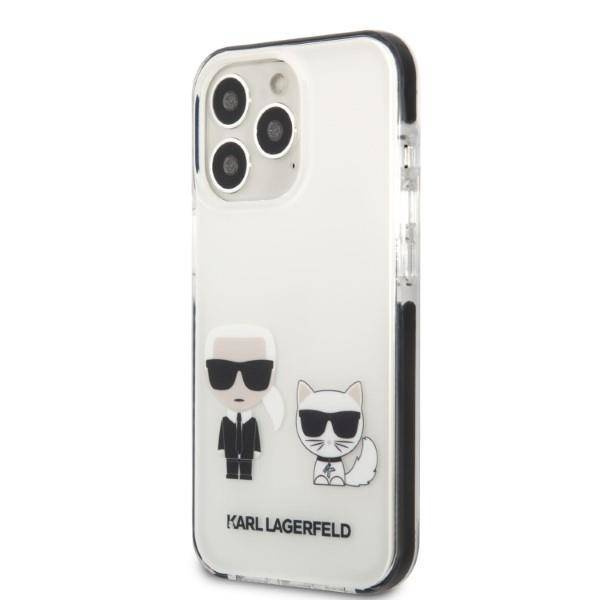 Original Handyhülle IPHONE 13 PRO MAX Karl Lagerfeld Hardcase Karl & Choupette weiß