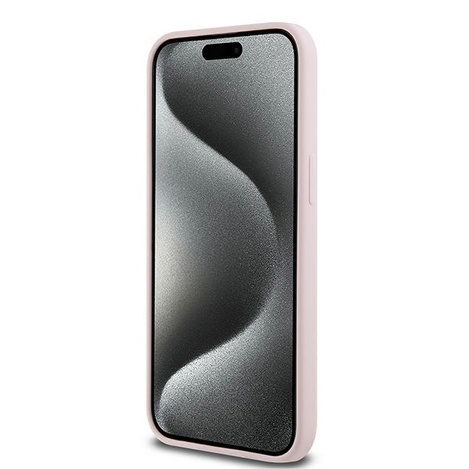 Oryginalne Etui KARL LAGERFELD hardcase Silicone Karl & Choupette Ring MagSafe KLHMP15XSCMKCRHP do Iphone 15 Pro Max różowy