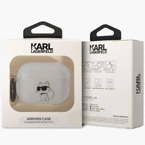 Karl Lagerfeld KLAP2HNCHTCT Airpods Pro 2 Abdeckung transparent Ikonik Choupette