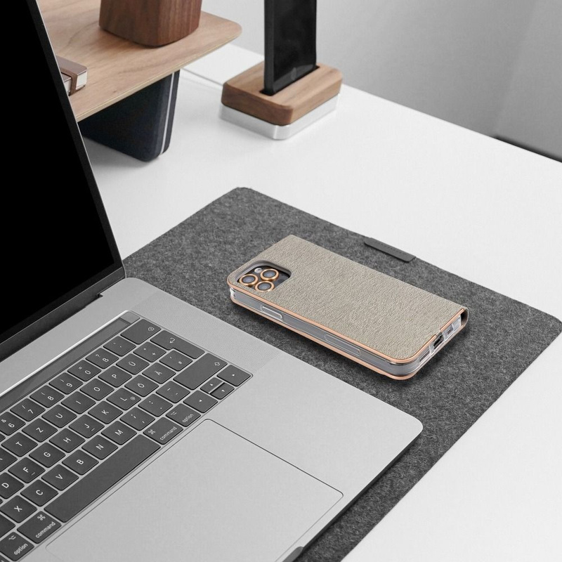 Kabura LUNA Book Gold do SAMSUNG A22 5G srebrny