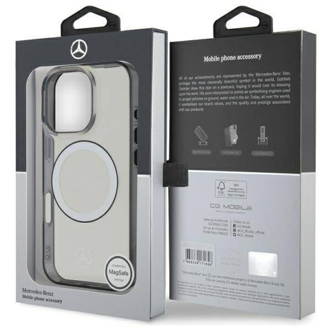 Original Handyhülle IPHONE 16 PRO MAX Mercedes Hardcase Printed Logo MagSafe (MEHMP16X23HUOKC) transparent