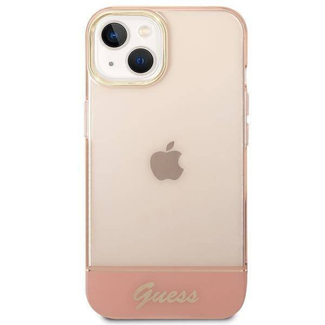 Oryginalne Etui IPHONE 14 PLUS Guess Hardcase Translucent różowe