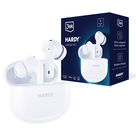 3MK Hardy LifePods Pro słuchawki bezprzewodowe Bluetooth 5.3 ANC białe/white