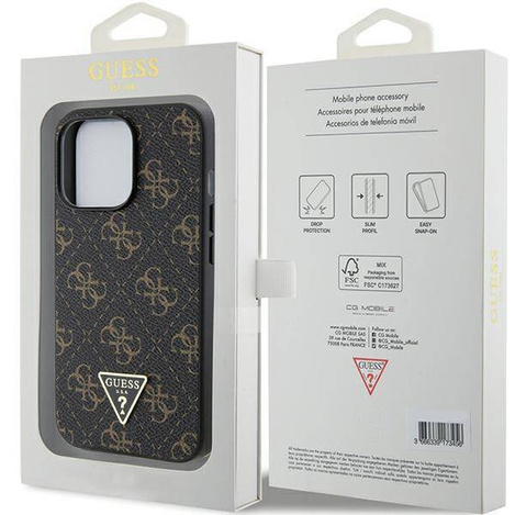 Oryginalne Etui GUESS hardcase 4G Triangle Metal Logo GUHCP14XPG4GPK do Iphone 14 Pro Max czarny