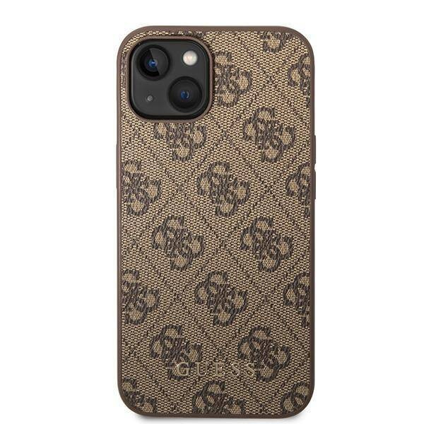 Guess GUHCP15MG4GFBR iPhone 15 Plus 6,7&quot; braun/braune Hartschale 4G Metall Gold Logo