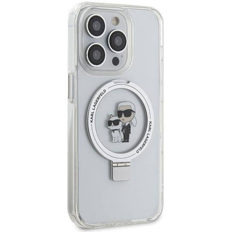 Karl Lagerfeld KLHMP14LHMRSKCH iPhone 14 Pro 6.1&quot; white/white hardcase Ring Stand Karl&amp;Choupette MagSafe