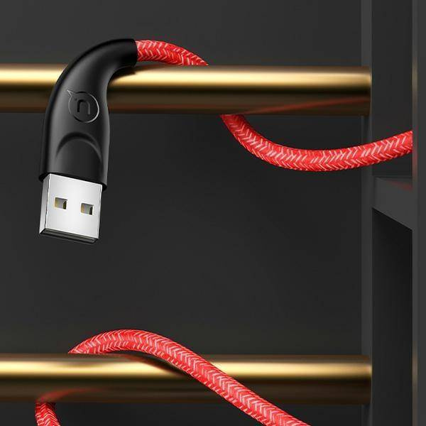 USAMS Kabel pleciony U41 microUSB 1m 2A czerwony/red SJ393USB02 (US-SJ393) Fast Charge