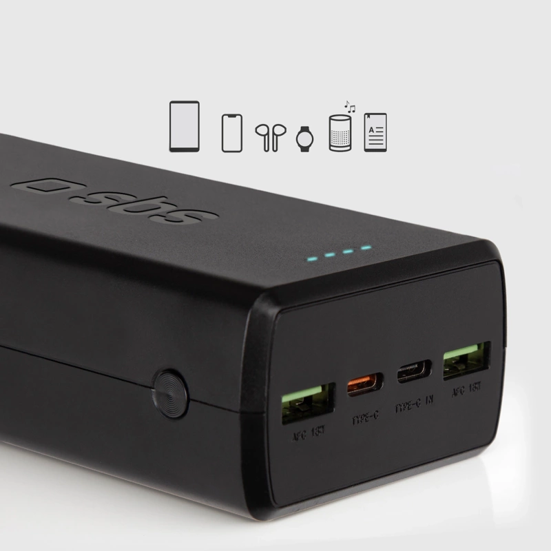 Powerbank SBS TTBB30000PD20K 30000 mAh 2 x USB-C 2 x USB-A - Schwarz