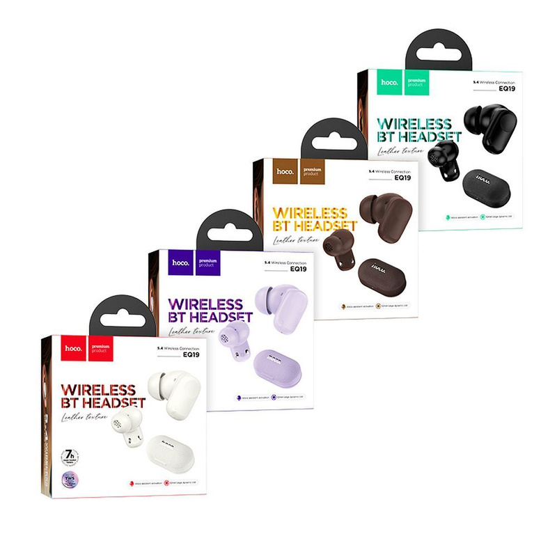 HOCO słuchawki bezprzewodowe bluetooth TWS EQ19 brązowe