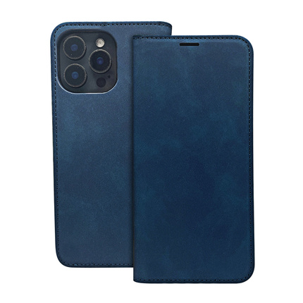 Etui Smart Suede do iPhone 16 Plus 6,7" granatowe