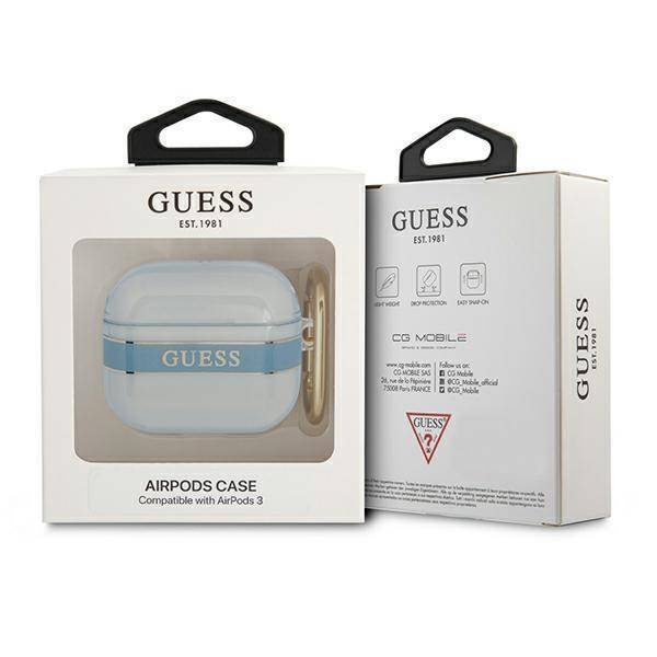 Etui APPLE AIRPODS 3 Guess AirPods Strap Collection (GUA3HHTSB) niebieskie