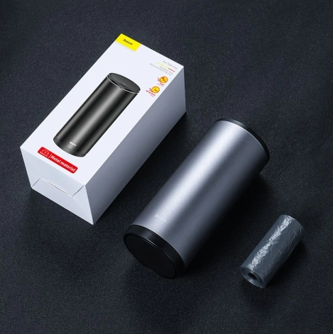 Baseus samochodowy mini kosz na śmieci z pokrywką do auta czarny (CRLJT-01)