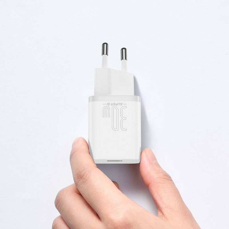 Baseus Super Si 1C fast wall charger USB Type C 30 W Power Delivery Quick Charge white (CCSUP-J02)