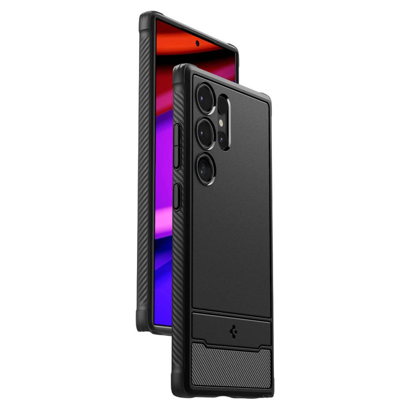 Spigen Rugged Armor Hülle für Samsung Galaxy S24 Ultra – mattschwarz