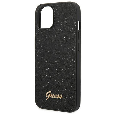 Guess GUHCP14MHGGSHK iPhone 14 Plus 6,7 &quot;schwarz / schwarzes Hartschalenetui Glitter Script