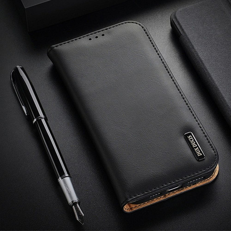 Dux Ducis Hivo iPhone 15 Plus RFID Blocking Wallet Case - Black