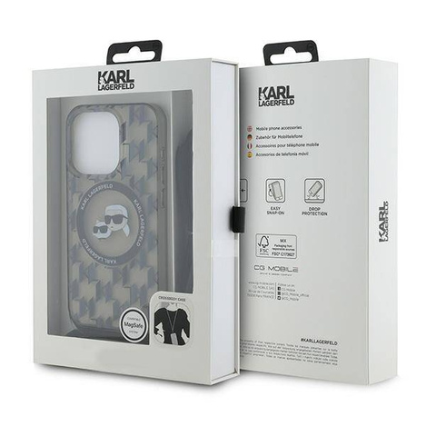 Karl Lagerfeld KLHMP15XHCKCKLCK iPhone 15 Pro Max 6.7" czarny/black hardcase IML Crossbody Monogram Karl & Choupette Head MagSafe