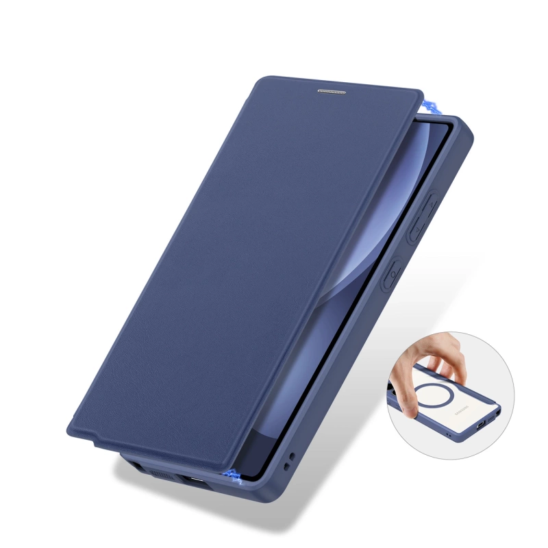 Dux Ducis Skin X Pro Hülle für Samsung Galaxy S25 Ultra mit MagSafe und Geldbörse – Blau