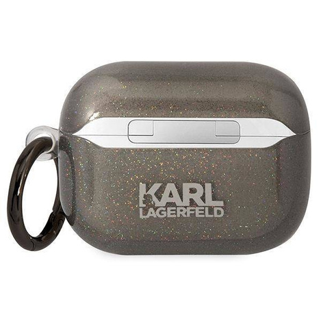Original Handyhülle APPLE AIRPODS PRO Karl Lagerfeld Gliter Karl&Choupette (KLAPHNKCTGK) schwarz