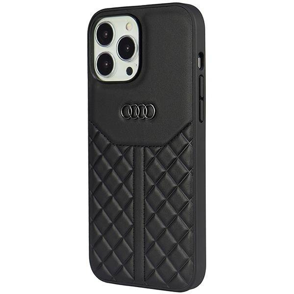 Audi Echtleder iPhone 13 Pro / 13 6,1&quot; schwarz/schwarz Hardcase AU-TPUPCIP13P-Q8/D1-BK
