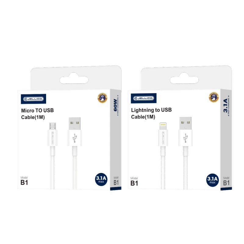 JELLICO Kabel B1 Micro USB 3.1A 1M weiss