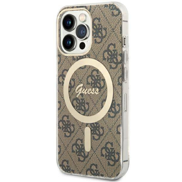 Guess GUHMP13LH4STW iPhone 13 Pro / 13 6.1" Braun/Braun Hardcase 4G MagSafe