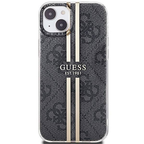 Oryginalne Etui GUESS Hardcase GUHCP15MH4PSEGK do iPhone 15 Plus (4G Gold Stripe / czarny)