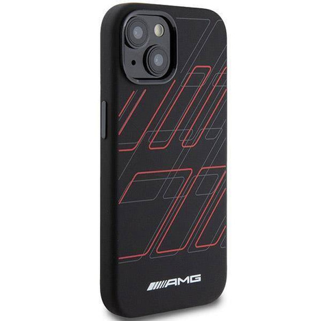 AMG AMHMP15M23SSPK iPhone 15 Plus / 14 Plus 6.7" czarny/black hardcase Silicone Large Rhombuses Pattern MagSafe