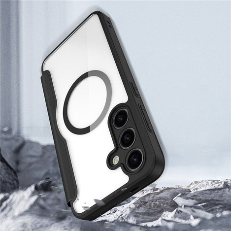 Dux Ducis Skin X Pro Hülle für Samsung S24+ mit Magnetring und Klappe – Schwarz
