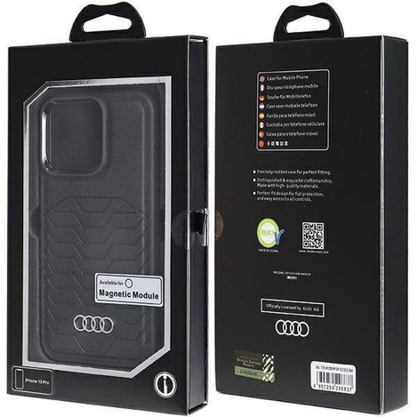 Audi Synthetic Leather MagSafe iPhone 13 Pro / 13 6.1" czarny/black hardcase AU-TPUPCMIP13P-GT/D3-BK