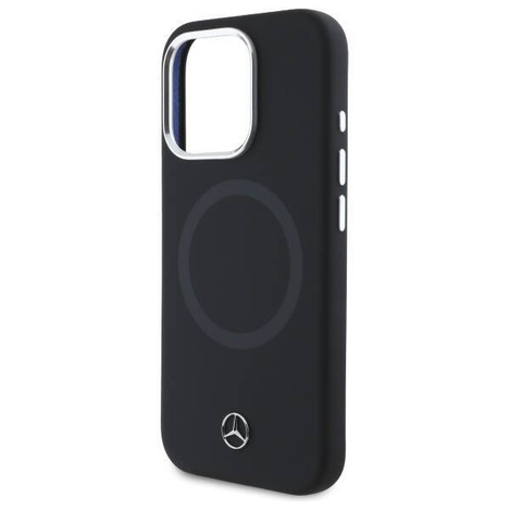 Original Case IPHONE 16 PRO Mercedes Hardcase Silicone Tonal Logo MagSafe (MEHMP16L23SUTTK) black