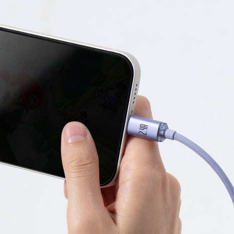 Baseus Crystal Shine Series Fast Charging Data Cable USB to iP 2.4A 2m Purple