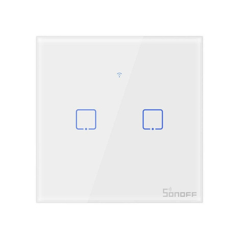 Sonoff T0EU2C-TX two-channel touch Wi-Fi wireless wall smart switches white (IM190314010)