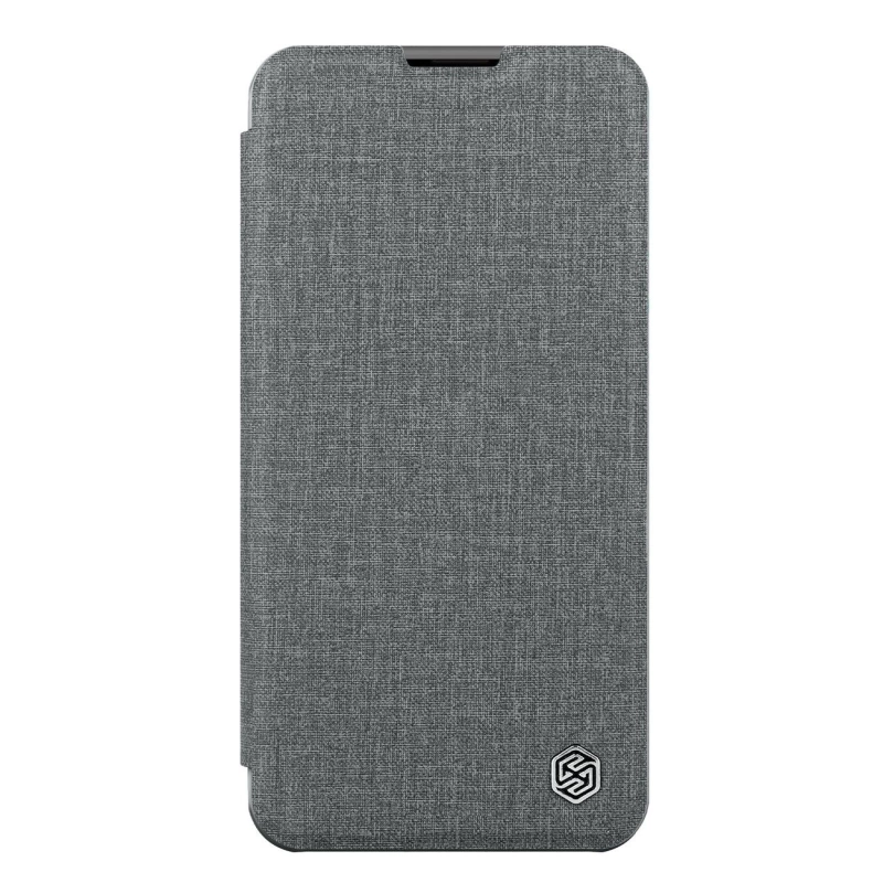 Nillkin Qin Cloth Pro Case Schutzhülle für iPhone 14 Plus, Kamera-Abdeckung, Holster-Abdeckung, Klapphülle, Grau