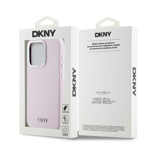 DKNY DKHMP15LSMCHLP iPhone 15 Pro 6.1" różowy/pink hardcase Liquid Silicone Small Metal Logo MagSafe